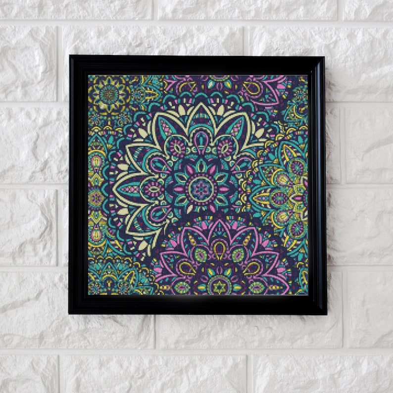 Velvet Mandala Cross Stitch Pattern Instant PDF Download Etsy