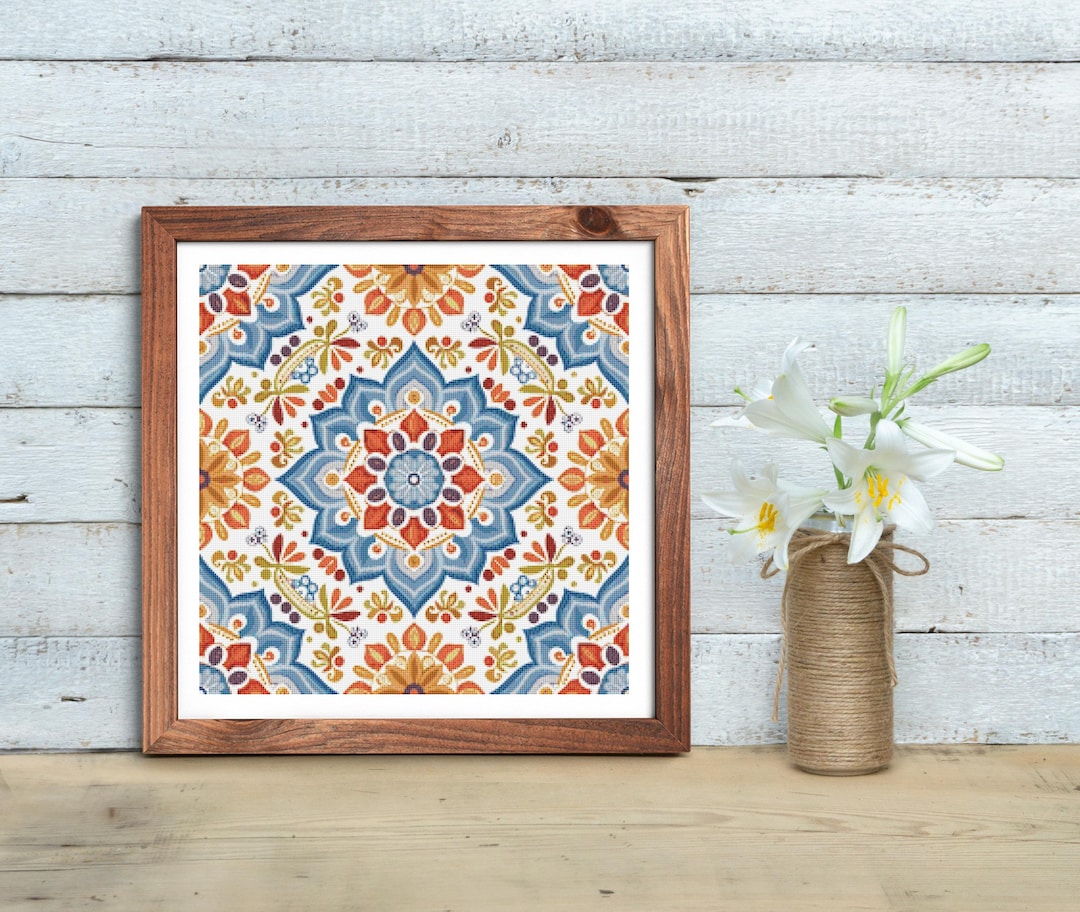 Bright Autumn Mandala Cross Stitch Pattern - PDF Download - Etsy