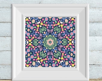 Berry Mandala Cross Stitch Pattern PDF Download