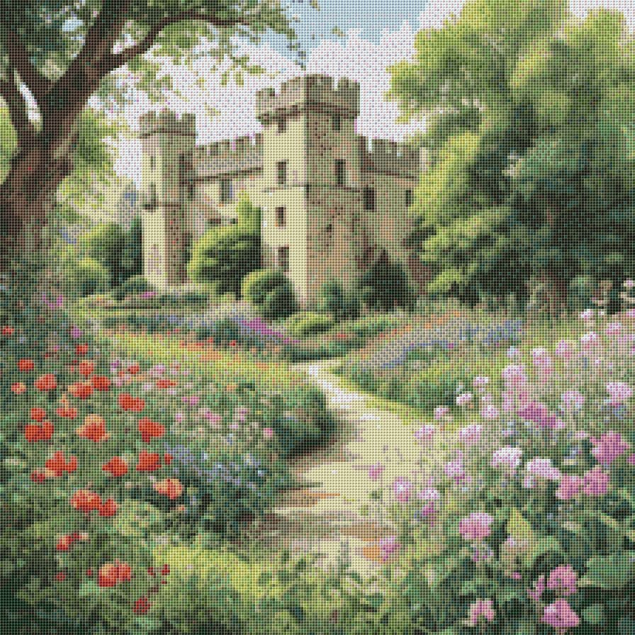 Castle in the Countryside Cross Stitch Pattern - PDF Download - Etsy