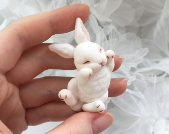 White Bunny Rabbit Cabochon/Necklace