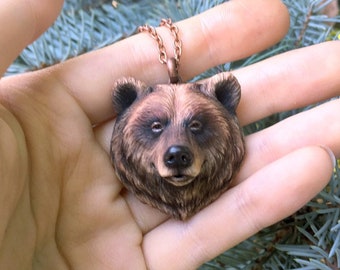 Bear Necklace Animal Cabochon Totem