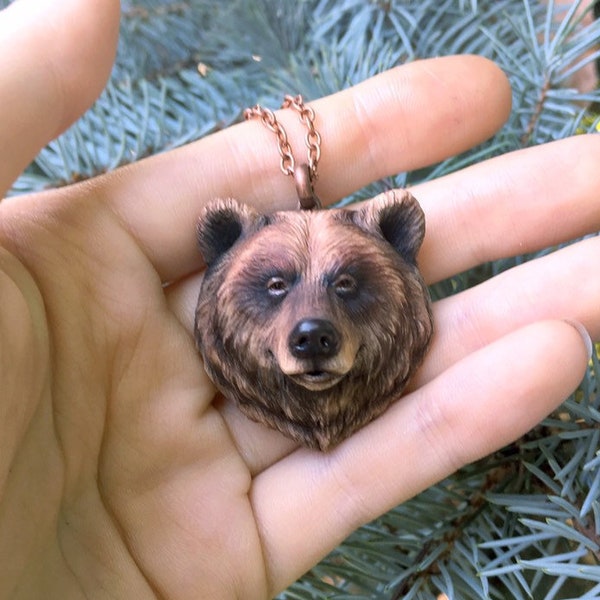 Bear Necklace Animal Cabochon Totem