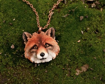 Fox Necklace Animal Cabochon Totem