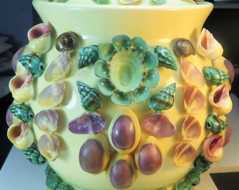 Jar Candle, Decorated with Seashells, Vanilla-Scented