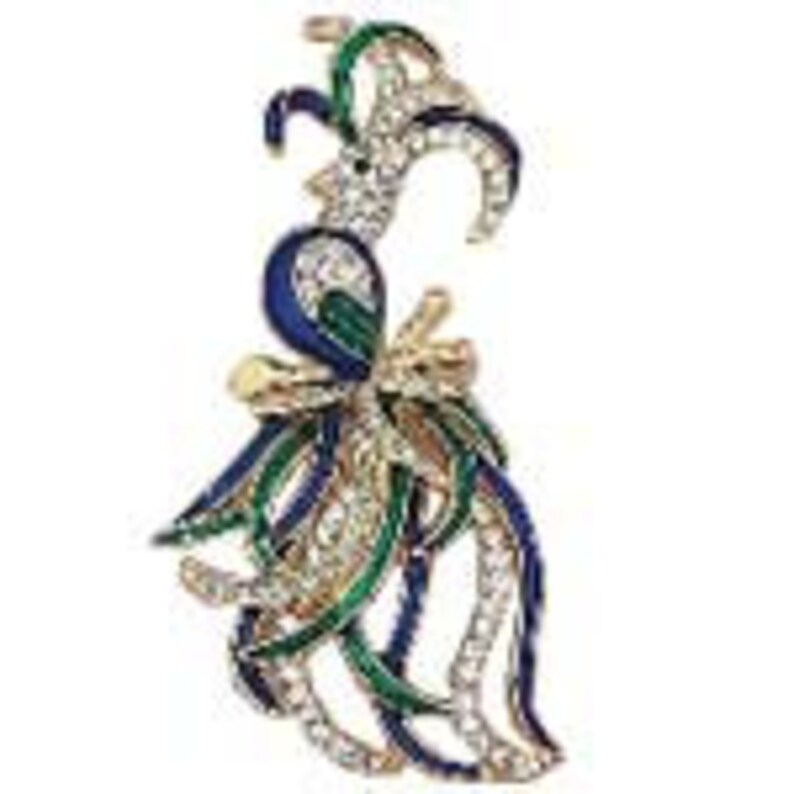 Lead and nickel free la Scala Triple 22kt gold plated with hand painted bluegreen enamel and handset crystals