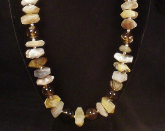 Banded agate and citrine with sterling spacer beads and hook