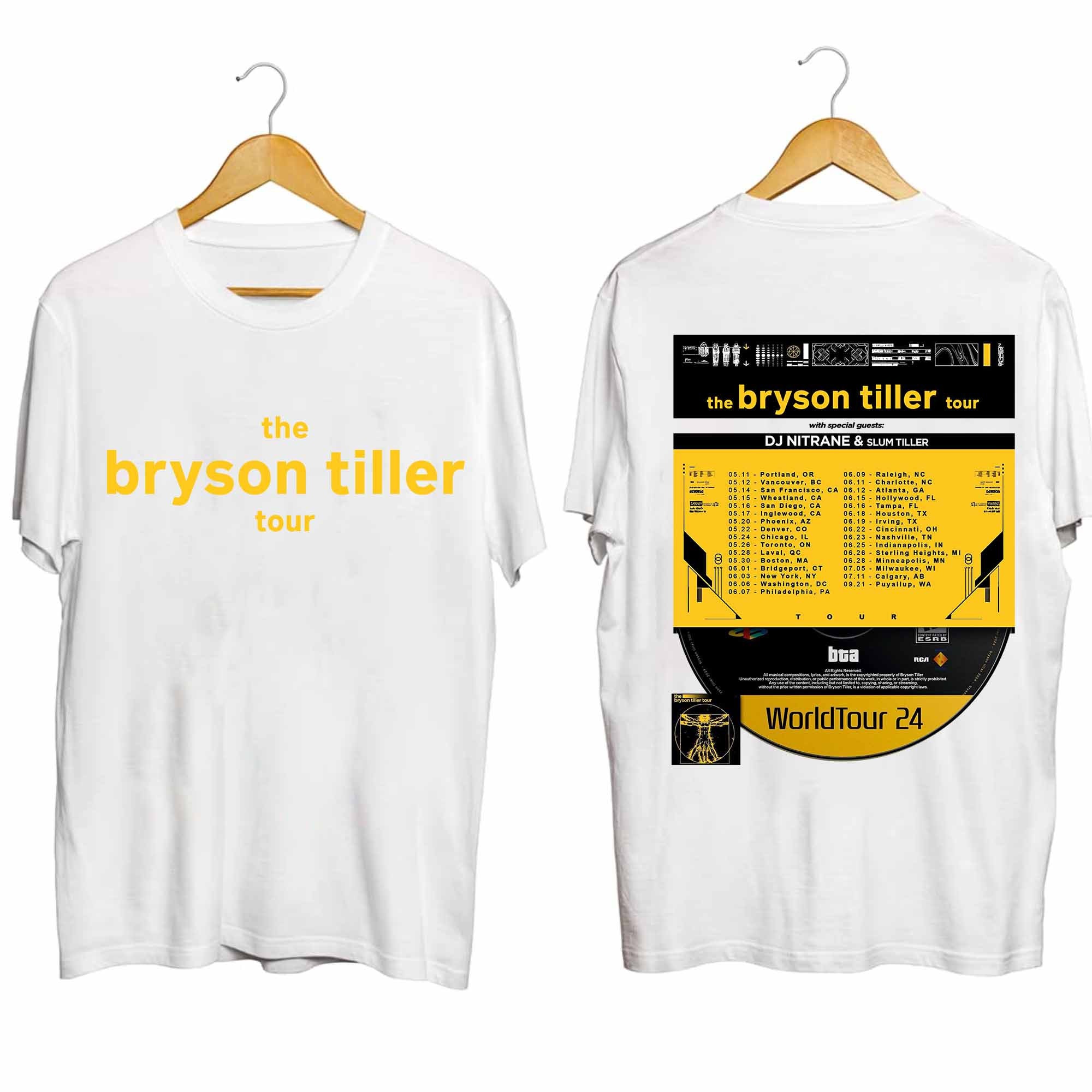 Bryson Tiller 2024 Tour Double Sided Shirt