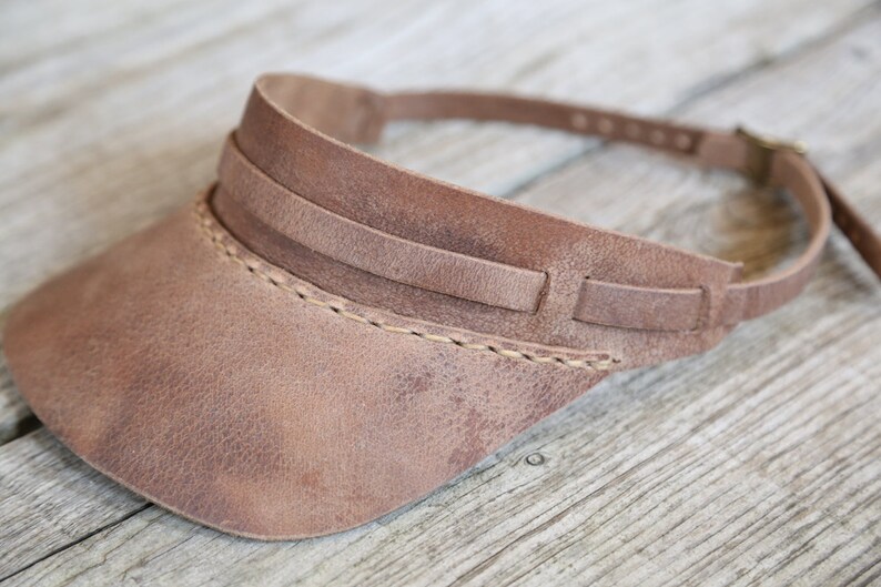 Handmade Leather Visor. Vegetable Tanned Leather Visor. Etsy