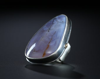 Holley Blue Agate Ring, size 8