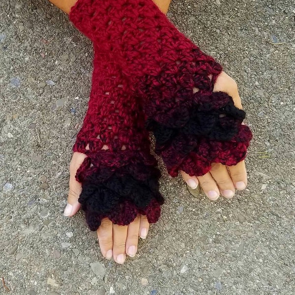 Fingerless Dragon Scales Gloves *PATTERN*