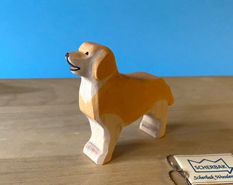 Golden Retriever dog, WALDORF wooden TOY figure by Scherbak. Dollhouse 1:12. Made with love!