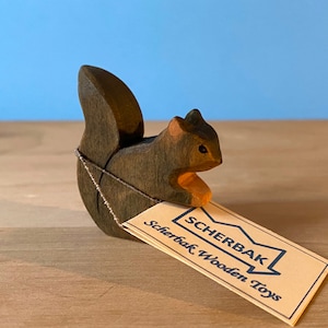 American Fox Squirrel WALDORF wooden TOY figure. Made with love!.