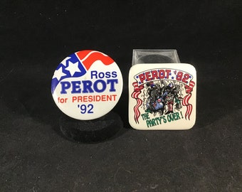 Ross Perot For President 1996 Vtg Lot Of 3 Campaign Buttons
