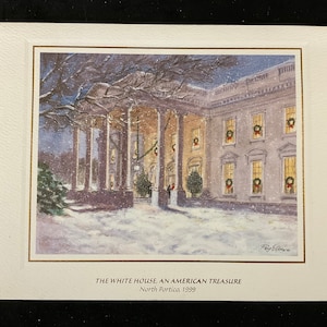 Vintage 1999 Bill and Hillary Clinton White House Christmas Card - Small Format - No Envelope or tissue paper - Clinton’s 7th Christmas Card