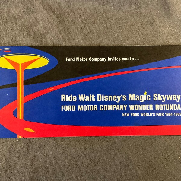 Vintage 1964 Ride Walt Disney’s magic Skyway Ford Motor Company Wonder Rotunda Brochure from 1964 NY World’s Fair Authentic Souvenir