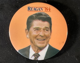 Vintage Reagan ‘84 Presidential Campaign Pin/Button - 2 1/4 inches - 1984 Ronald Reagan and George Bush Presidential Re-Election Campaign