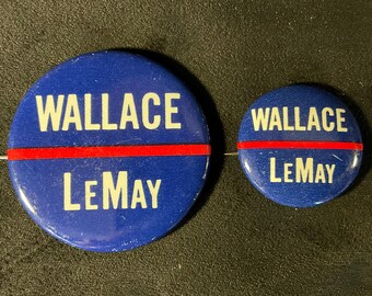 Vintage Wallace Lemay 1968 Campaign Pinback Button Pair - Etsy