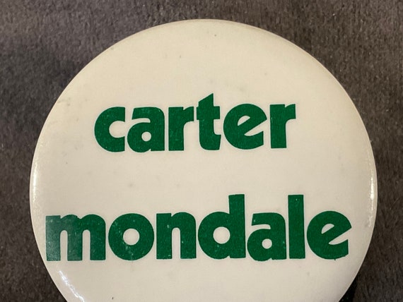 Vintage 2” Carter-Mondale 1976 Green Lettering wi… - image 3