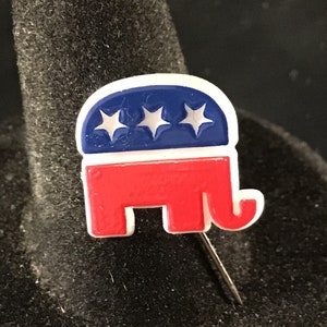 Vintage GOP Elephant Stick Pin type Presidential Campaign Pin/Button from around the 1976 GOP Ford and Dole ticket image 1