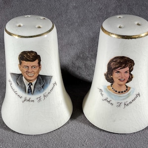 Vintage President John F. Kennedy and Jackie Salt and Pepper Shaker Set - 1960’s Political Memorabilia