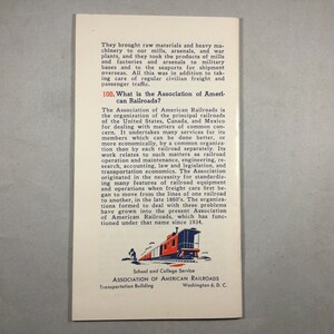 Vintage Quiz Jr. Railroad Questions and Answers Booklet by the ...