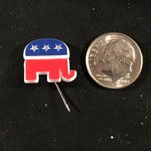 Vintage GOP Elephant Stick Pin type Presidential Campaign Pin/Button from around the 1976 GOP Ford and Dole ticket image 4