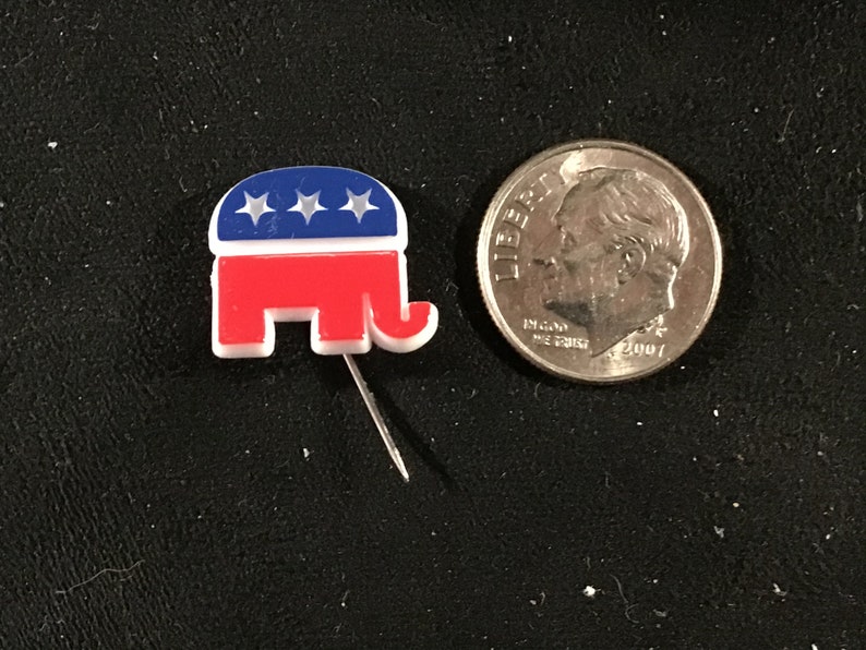 Vintage GOP Elephant Stick Pin type Presidential Campaign Pin/Button from around the 1976 GOP Ford and Dole ticket image 4