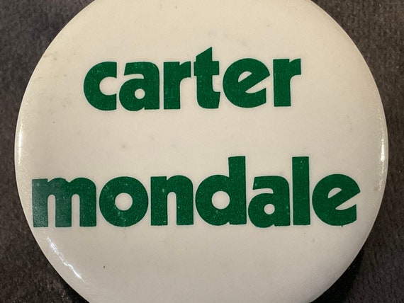 Vintage 2” Carter-Mondale 1976 Green Lettering wi… - image 2