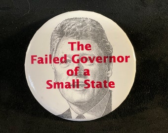 Vintage Bill Clinton Campaign Button: 1992 Clinton/Gore, 3-inch Celluloid Pinback