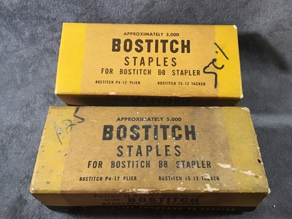 Rare Vtg Bostitch B8 Pastel Yellow Stapler w/Attached Remover & Clip 