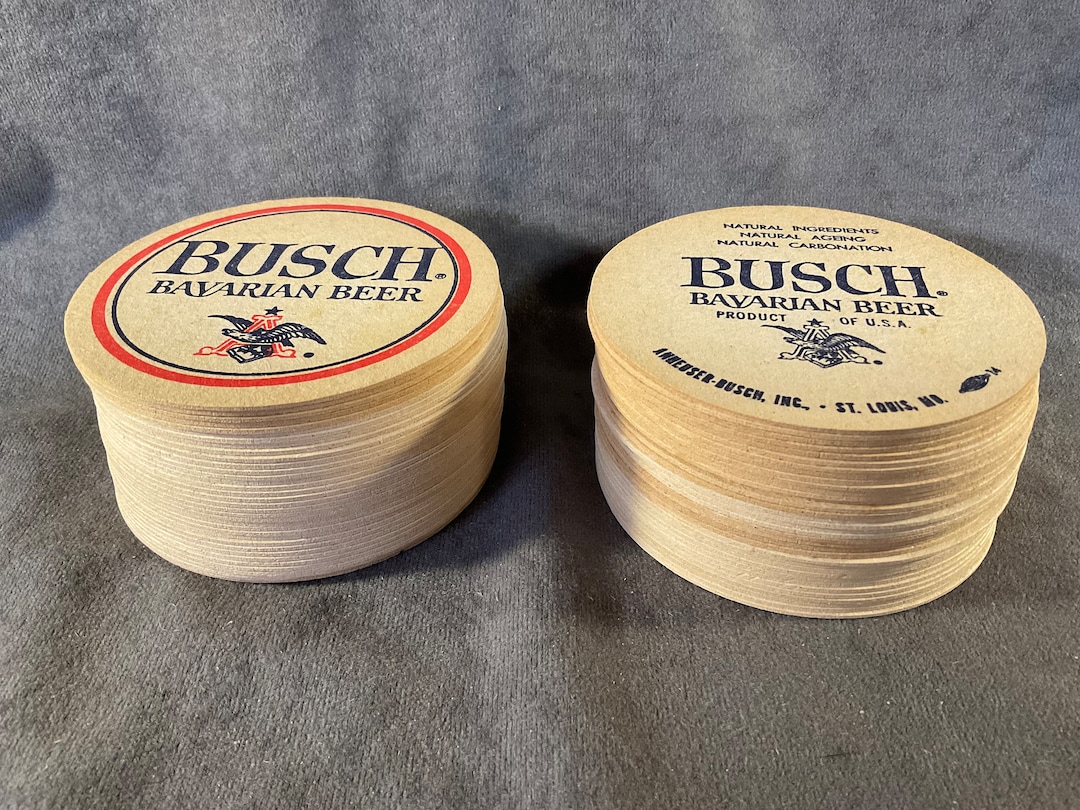 Vintage 1970/80s Busch Bavarian Beer Pulp Cardboard Bar Coasters 70
