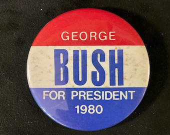 Vintage George Bush for President Victory 1980 - George Bush 1980 Presidential Campaign Pinback/Button - George H.W. Bush 1988 Primary Run
