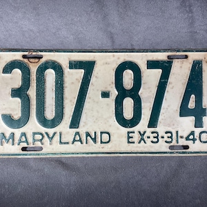 Maryland Vintage License Plate - Etsy