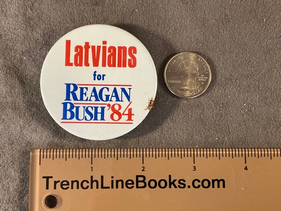 Vintage Latvians for Reagan Bush '84 Campaign Button (2 1/4 Inch