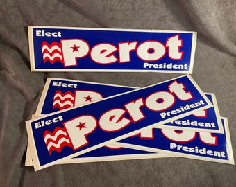 Vintage Elect Perot President - United We Stand America - Ross Perot 1992 Campaign Bumper Sticker