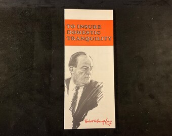 Vintage 1968 Hubert Humphrey Presidential Campaign Brochure