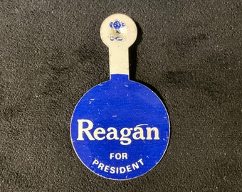 Vintage Reagan for President - 1980 Ronald Reagan Presidential Campaign Pin/Button - 1 inch Tab-over/Fold-Over - Reagan Bush campaign button