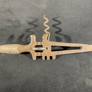 Vintage The Andress Tool Pat. 1875 - Multi-tool glass cutting novelty with cork screw