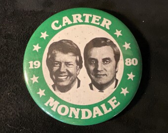 Vintage Carter-Mondale 1980 Campaign Button: Political Memorabilia