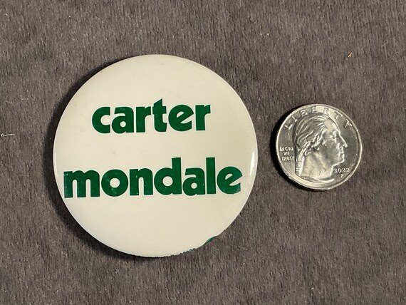 Vintage 2” Carter-Mondale 1976 Green Lettering wi… - image 9