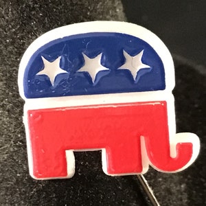 Vintage GOP Elephant Stick Pin type Presidential Campaign Pin/Button from around the 1976 GOP Ford and Dole ticket image 2