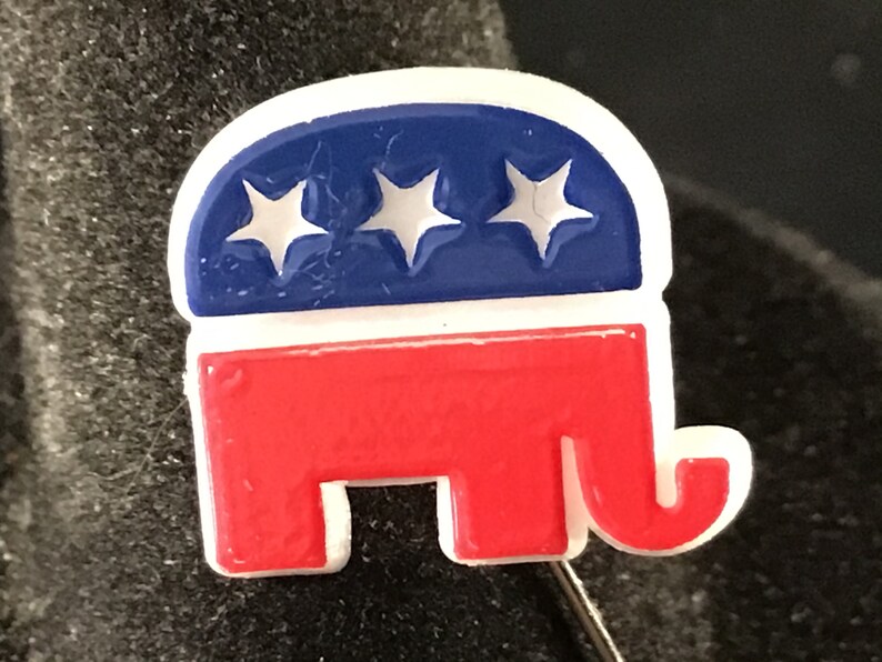 Vintage GOP Elephant Stick Pin type Presidential Campaign Pin/Button from around the 1976 GOP Ford and Dole ticket image 2