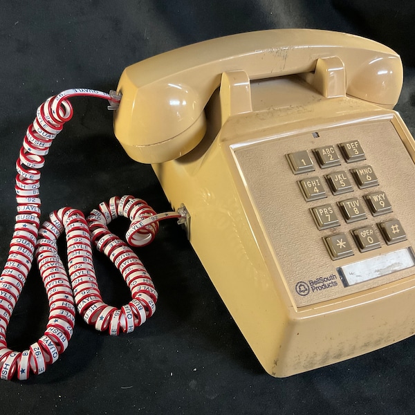 Vintage “Bush Quayle ‘92” Presidential Campaign AT&T Modular Spring Telephone Handset Cord - 29” coiled - red/white/blue design