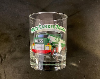 Vintage 1996 Hess Tanker Truck Collectable Glass Tumbler - 1 in a set of 4 - 1996 Classic Truck Series Drinking Glass