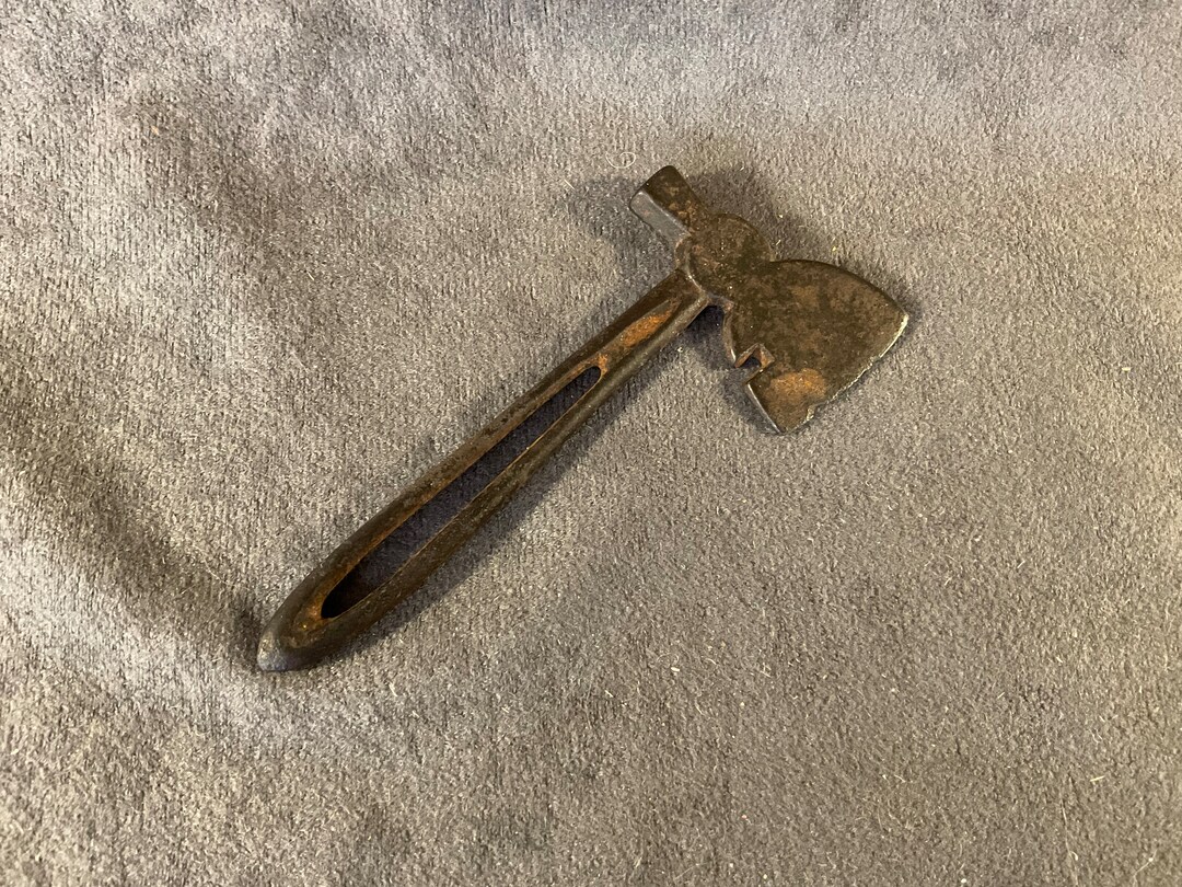 Vintage Cast Iron 4 Inch Miniature Broadhead Axe or Hatchet Toy or