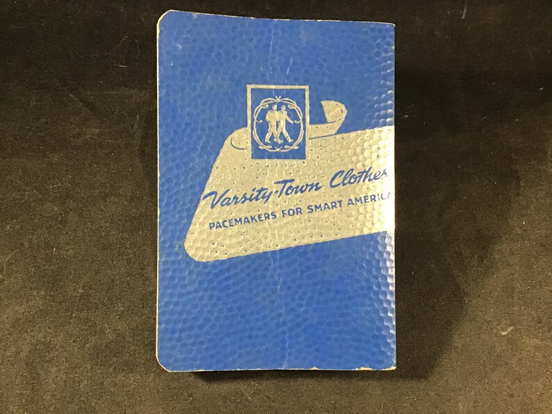 Softcover pocket style book Pacemakers for Smart America dress Vintage Little Blue Book 1951 by Varsity-Town Clothes and clothier Printz