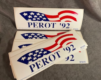 Vintage Perot ‘92 - Paid Political Ad by Florida Committee, United We Stand, America - Ross Perot Campaign Bumper Sticker