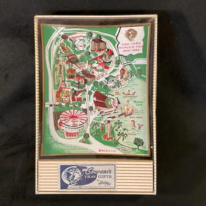Vintage 1964/65 New York World’s Fair Authentic Souvenir Tray Gift with an animated map of the fair in the 60 year old Original Box