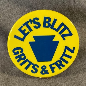 Vintage Let’s Blitz Gritz & Fritz Anti-Carter 1976 Presidential Campaign Button-Pinback - Pennsylvania Keystone Anti-Jimmy Carter